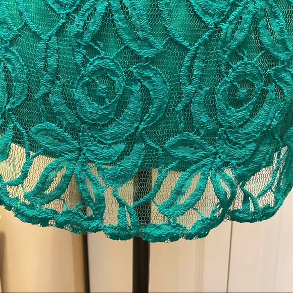 🛑SOLD🛑Adiva Short Sleeve Lace Top Kelly Green - Picture 7 of 8